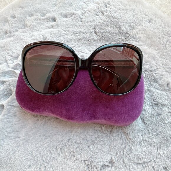 Authentic Gucci Black Oversized Frame Sunglasses - Picture 1 of 9